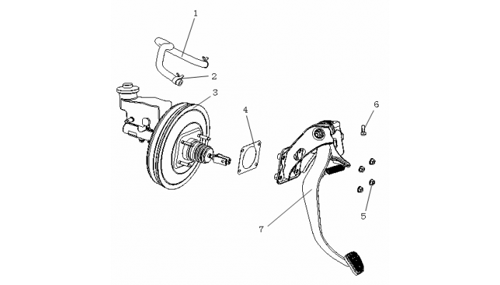 Педаль тормоза и главный тормозной цилиндр Geely MK